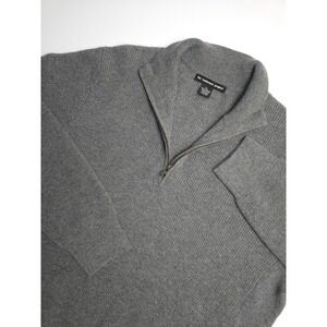 The Cashmere Project Men's‎ Quarter Zip Cashmere Sweater w/ Pockets XL